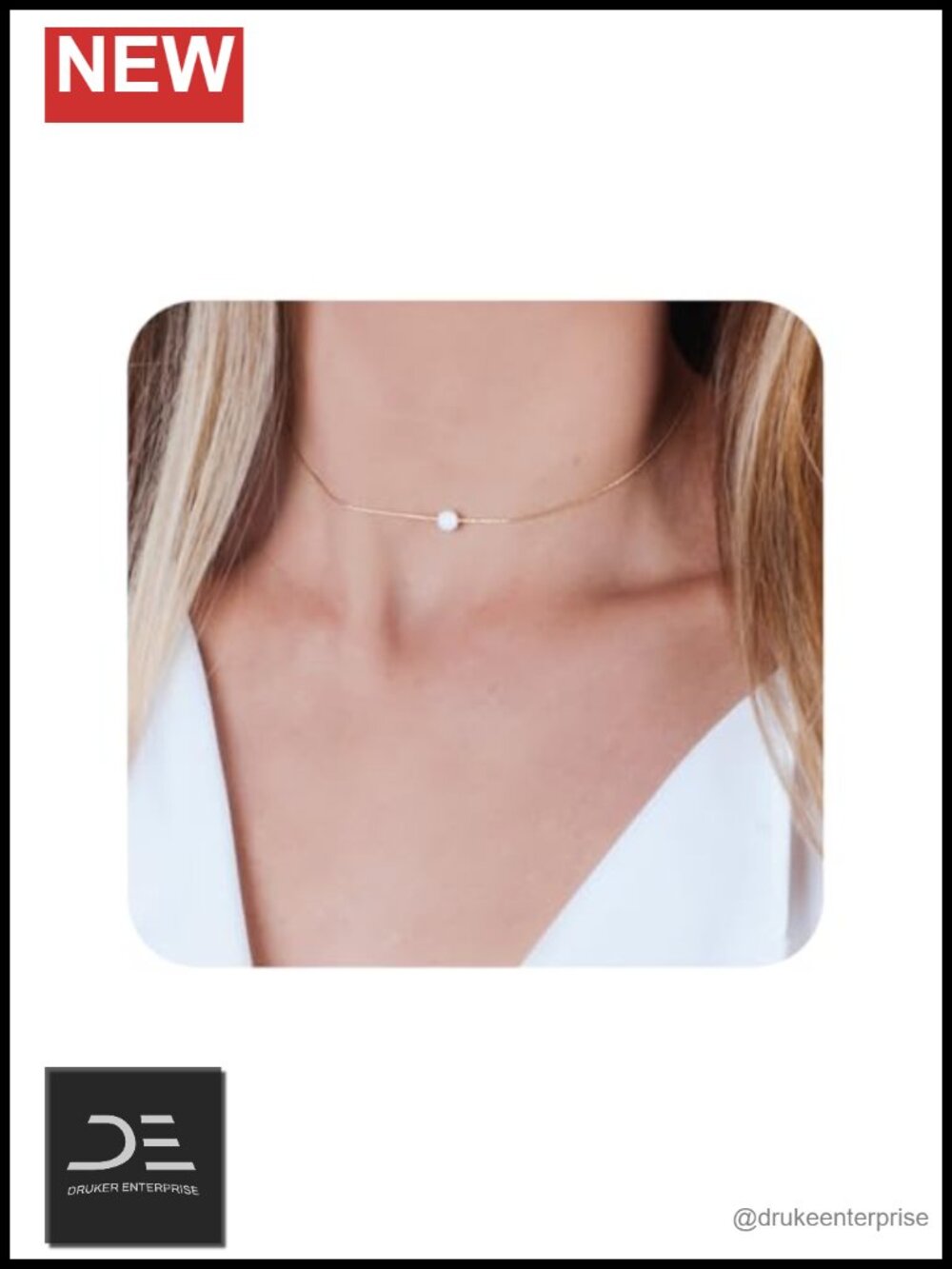 Gold Filled Opal Choker Necklace Minimalist Dainty